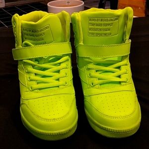 Fluorescent green high tops